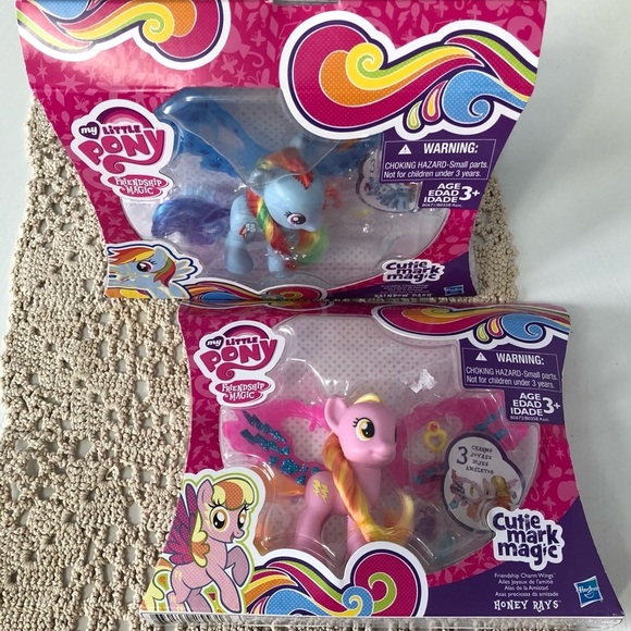 My Little Pony Cutie Mark Magic Charm Wing Rainbow Dash plush and Honey Rays x 3 - Picture 7 of 16